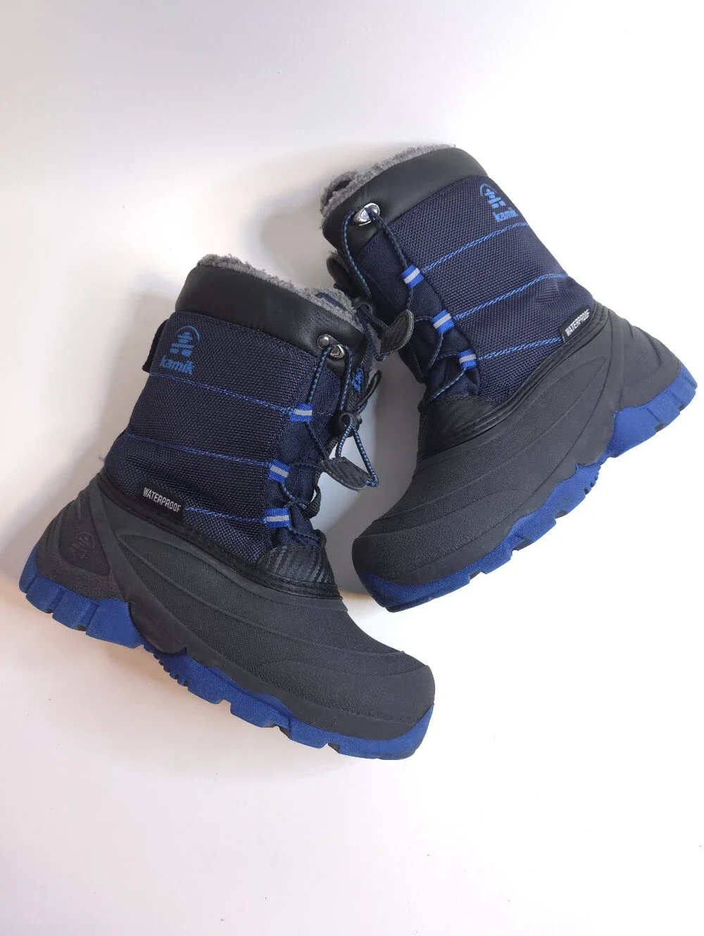 Kamik Rapha Waterproof Winter Snow Boots Shoes Kids Blue Insulated Warm Sz 2